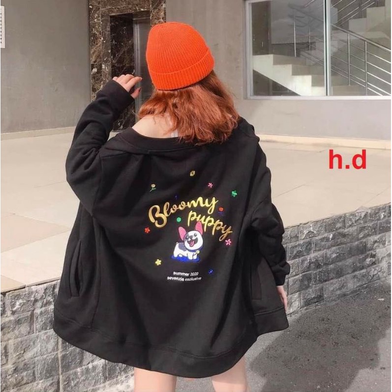 Áo cadigan Cún Pup Pychất nỉ bông có cúc dọc áoThời trang nữ mùa đông khoác ngoàiphong cách hàn quốc