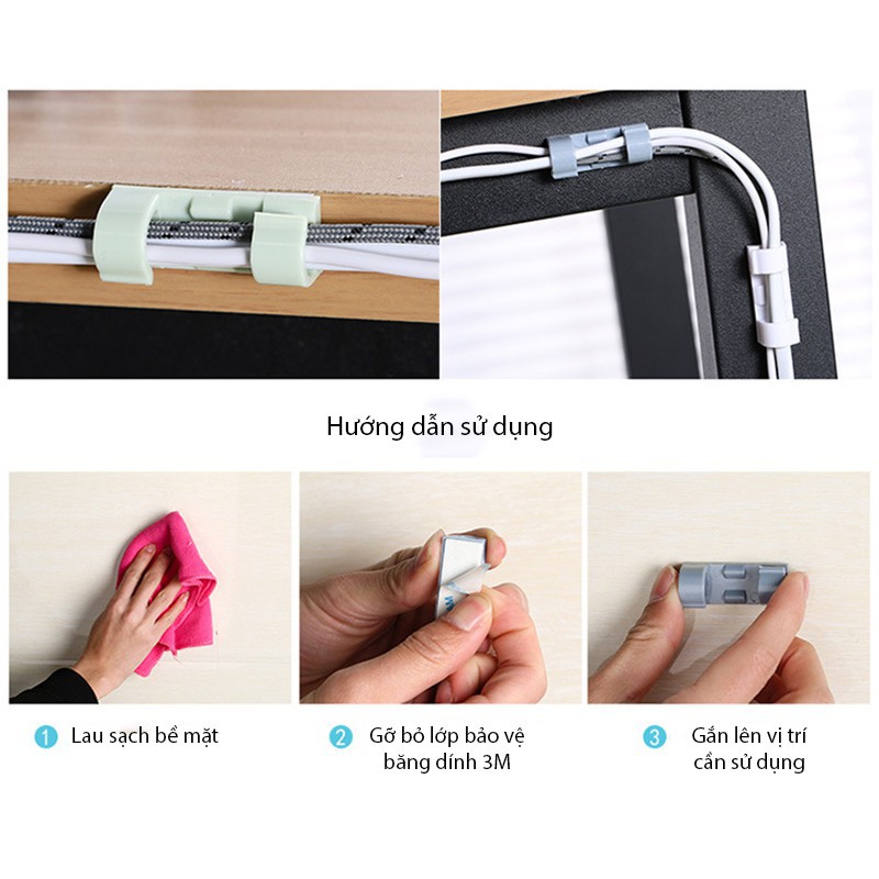 Combo 20 Nẹp Dây Điện Dán Tường Siêu Dính ,Kẹp Dây Điện Cố Định Và Giữ Dây Điện