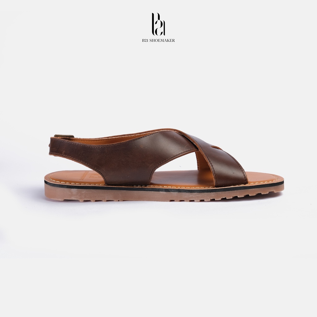 Dép Sandal B21 Da Bò Nguyên Tấm Chống Thấm Nước Giày Xăng Đan Unisex Đế Cao Su Chống Hôi Chân Phong Cách Trẻ Trung Basic