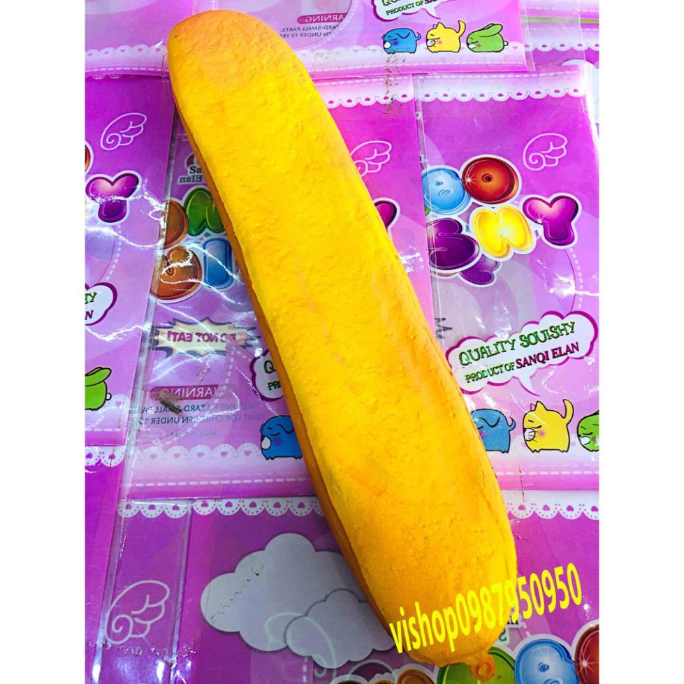 [CÓ VIDEO] Đồ Chơi Squishy Hình Bánh Mì Pháp dài 30cm