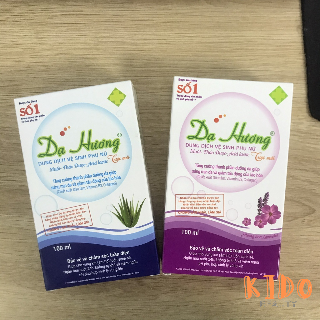 Dung dịch vệ sinh phụ nữ Dạ Hương hương Lavender |Nha Đam - Nước rửa phụ khoa chai xanh / tím 100ml