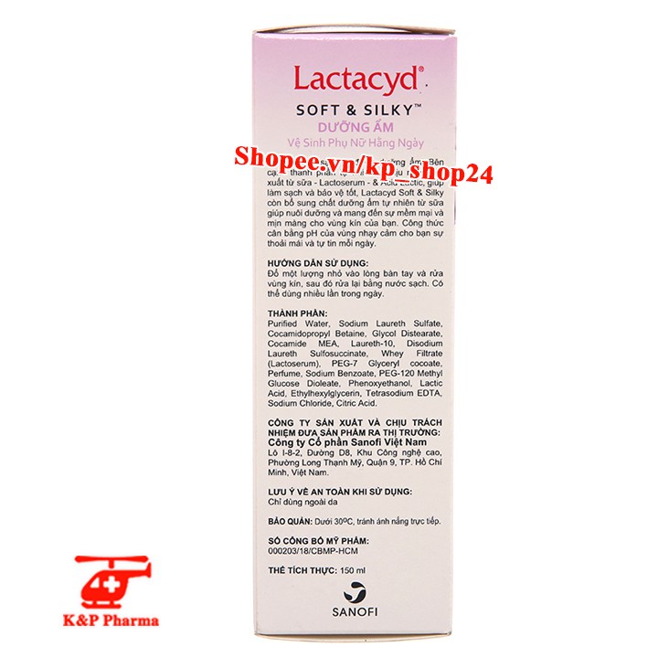 ✅ Dung dịch vệ sinh phụ nữ Lactacyd Soft &amp; Silky dưỡng ẩm – Giúp cân bằng sinh lý niêm mạc, thơm dịu