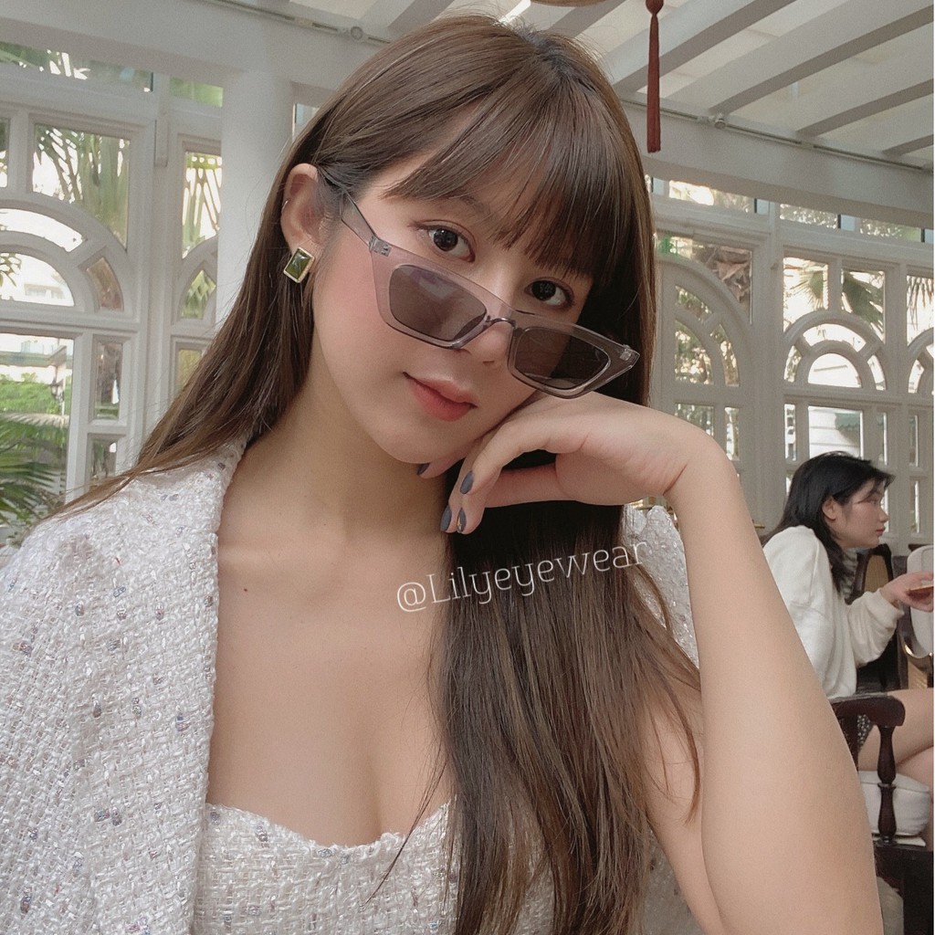 Kính mát nam nữ Lilyeyewear mắt mèo chống UV400, chất liệu nhựa chắc chắn thiết kế thời trang 95028