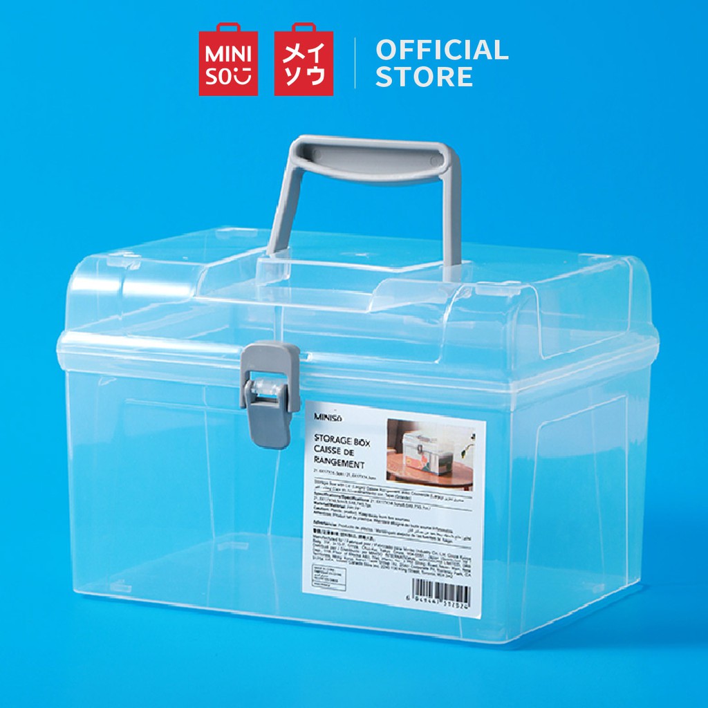 Miniso Hộp lưu trữ vỏ sò có tay cầm trong suốt