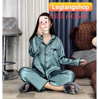 Đồ bộ mặc nhà pijama phi lụa nơ