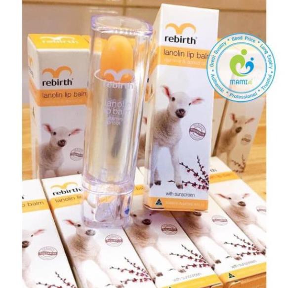 Son dưỡng môi (3.7g) nhau thai cừu Rebirth Lanolin Lip Balm, Úc