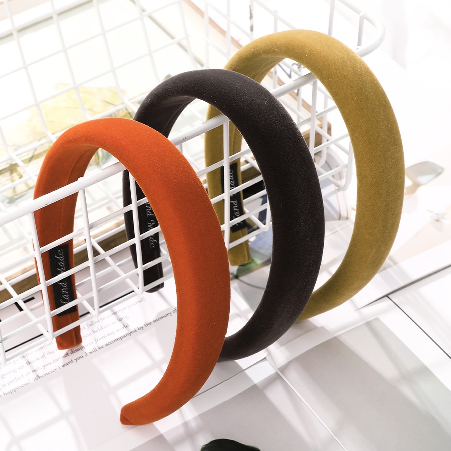 Cài tóc 3cm màu trơn chất liệu da lộn thời trang đơn giản dành cho nữ