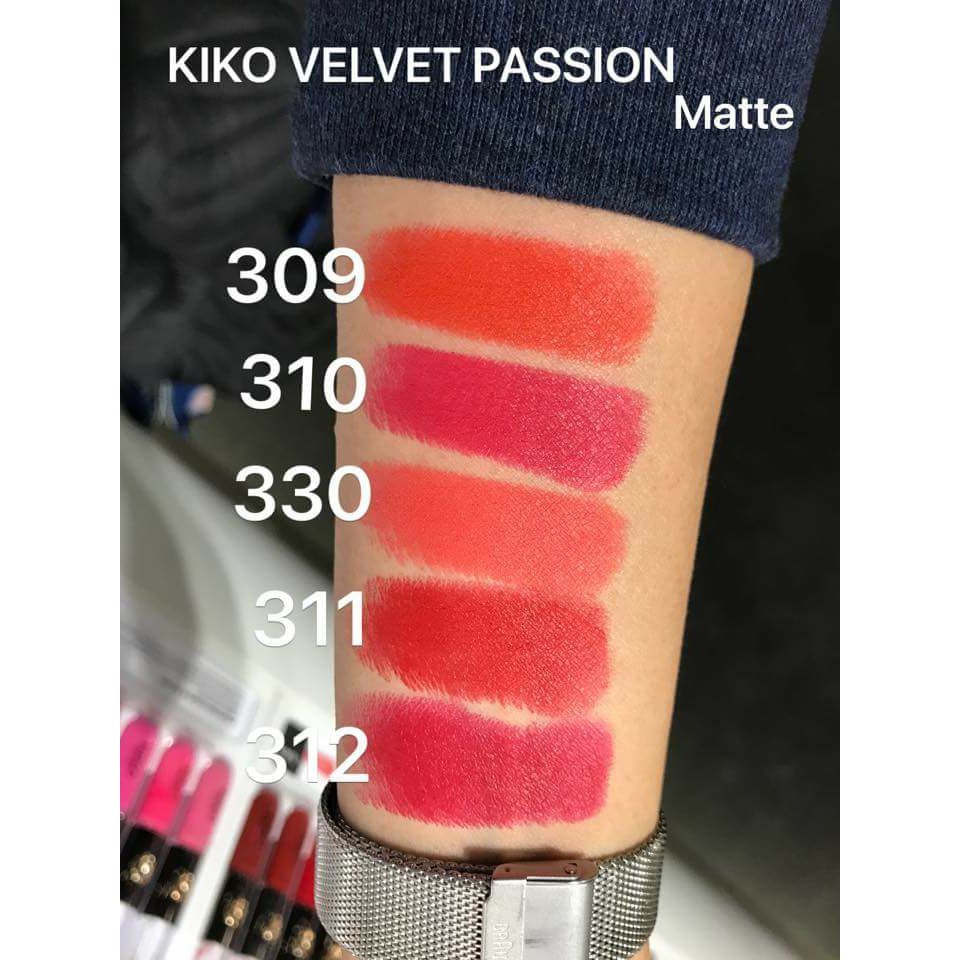 Son lì Kiko309 Tulip Red–Cam đỏ Bill mua Pháp