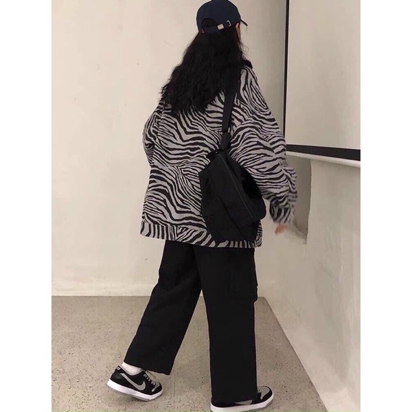 [ảnh thật] Áo khoác kaki ngựa vằn unisex cá tính nam/nữ (annstore)