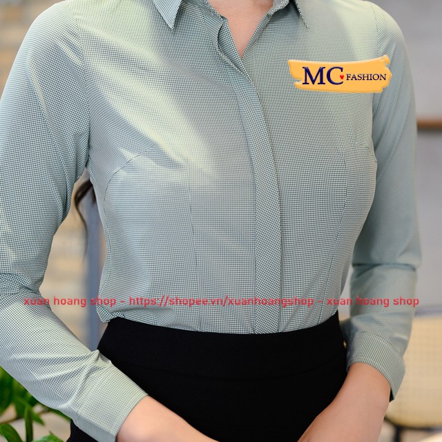 Áo Sơ Mi Nữ Dài Tay Kẻ Sọc Caro Đẹp Dáng Công Sở Mc Fashion, Màu Hồng, Xanh, Nâu Tây, Đỏ, Trắng, Cam A682