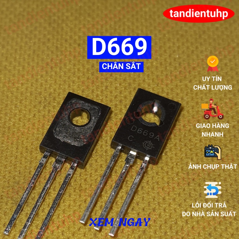 5 CHIẾC BÓNG BÁN DẪN - TRANSISTOR  B649 - D669 TO126 1.5A/160V