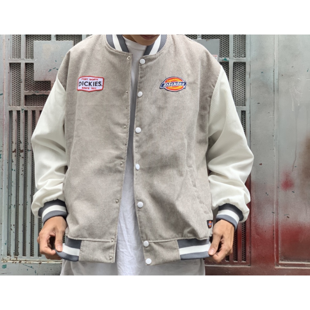 Áo Khoác Bomber Jacket Varsity Dickies - Form rộng oversize - Chất liệu nhung tăm cao cấp.