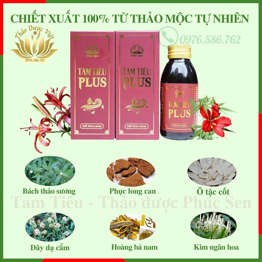 [Chính Hãng-FreeShip ] Nước Súc Miệng Thảo Dược Thơm Miệng, Khử Mùi - Tam Tiêu Plus, Chai 140ml