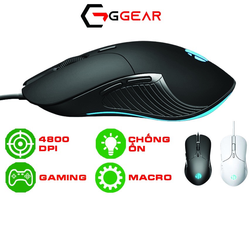 Chuột gaming máy tính có dây Inphic PB1P PW1 P1W PB1 PM6 Pro 4800 dpi silent chống ồn LED dành cho game thủ văn phòng