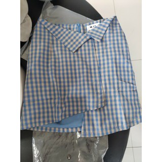 Order chân váy kẻ caro lệch vạt