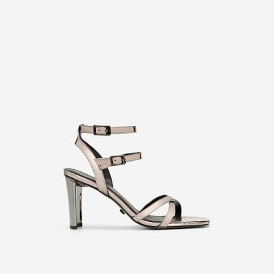 [Chính hãng] Vascara Giày Cao Gót Ankle Strap Metallic - SDN 0637 - Màu Xám Khói Đậm Mới Về