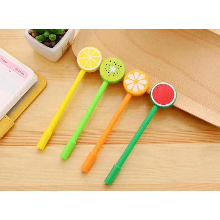 Bút Gel Nước Mực Đen HÌNH TRÁI CÂY Nhiều Màu H38