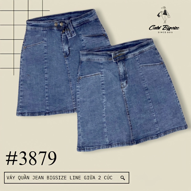 Váy quần jean bigsize line giữa