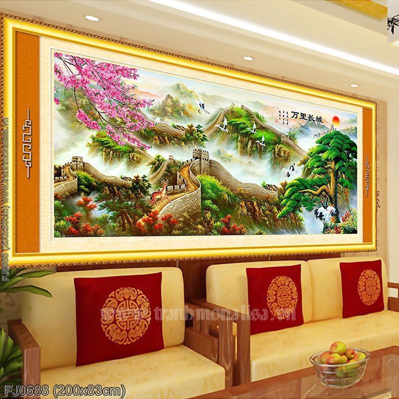 Tranh thêu kín Vạn lý trường thành (FJ0688) 💥 kích thước 200*83 cm 📌