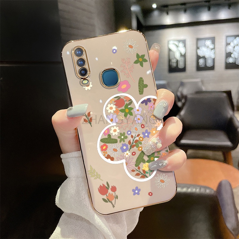 Ốp Điện Thoại TPU Silicone Mạ Điện Hình Hoa Mùa Hè Cho vivo y11 y12 y15 y17 y19