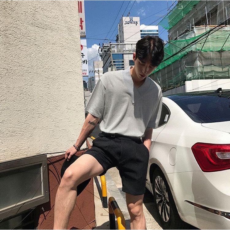 Áo thun Stee Cổ V Cotton len HOOK CVC - Giá sỉ Unisex