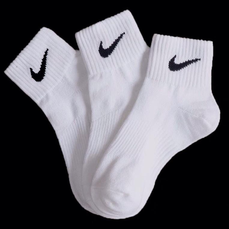 Tất vớ nam nữ Nike cổ cao kiểu dáng thể thao, thấm hút mồ hôi, tất thể thao