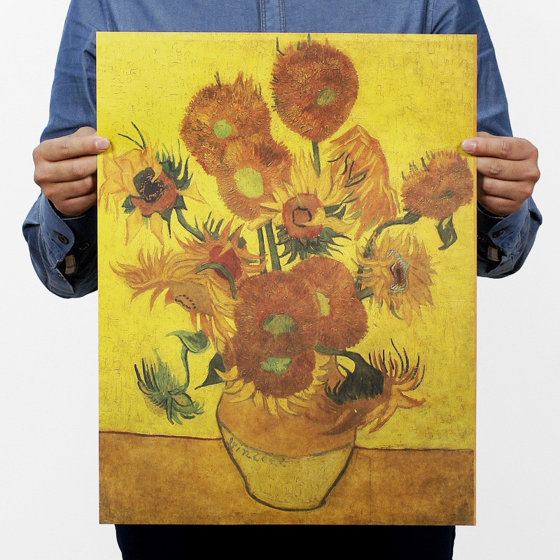 Poster ảnh in hình tranh vẽ hoa hướng dương của Van Gogh