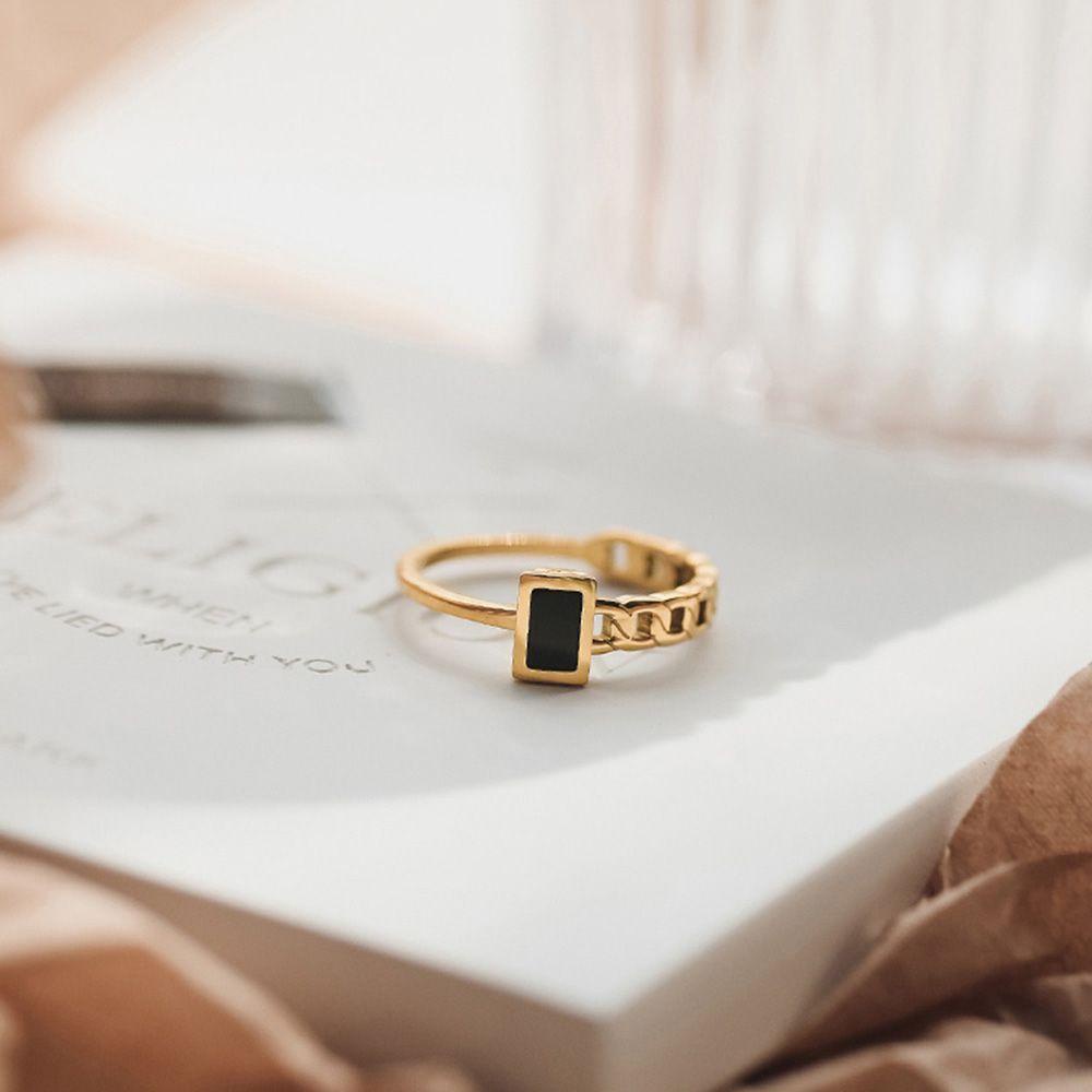 Nhẫn Thép Titan Không Đối Xứng Đơn Giản Phong Cách Hàn Quốc Cho Nam