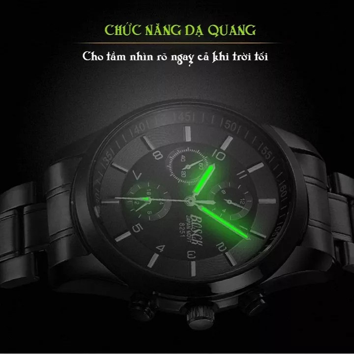 Đồng hồ nam BOSCK Japan 8251 ko lịch