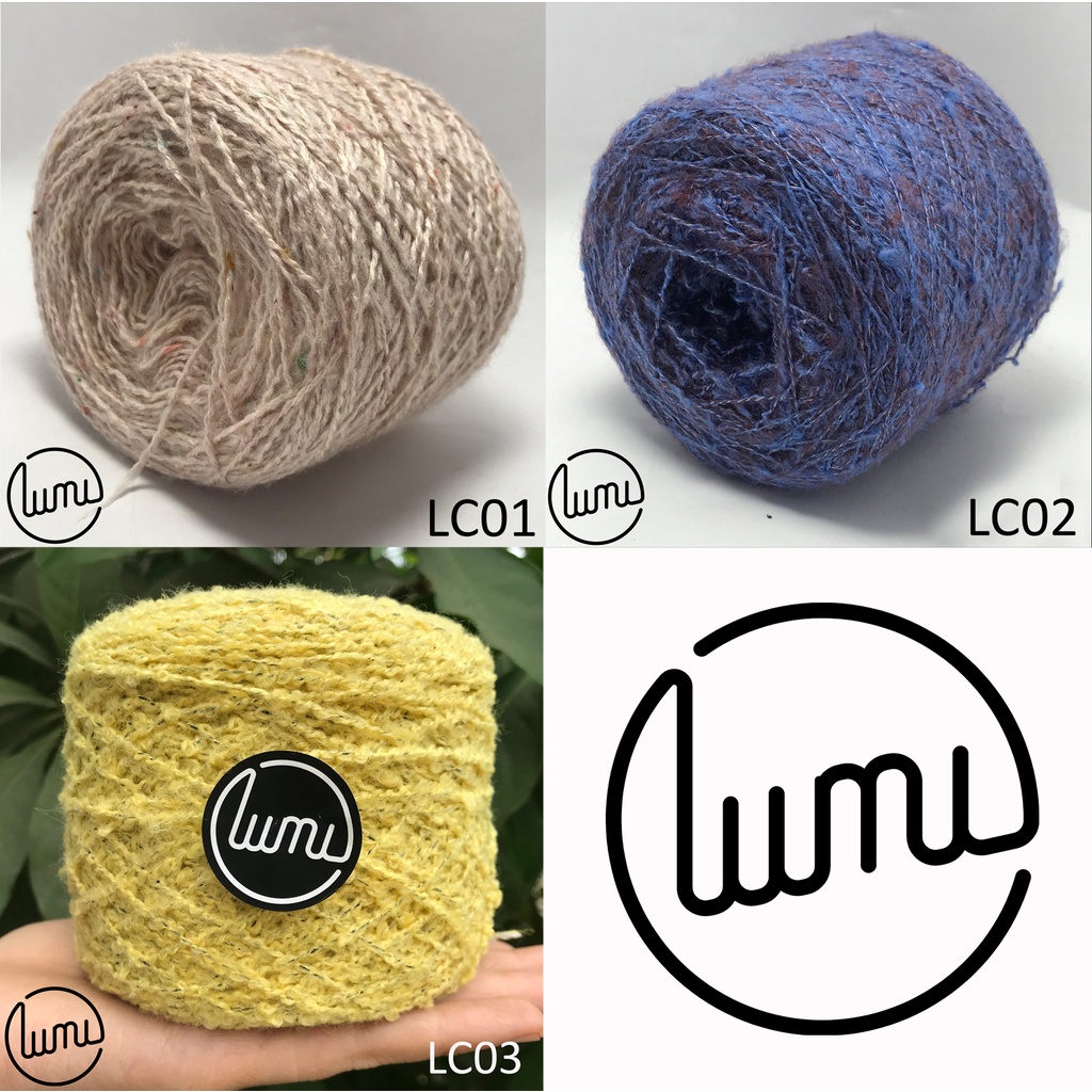 LUMI LC01-LC03 Len Cotton Đan Móc Áo, Khăn, Váy, Cardiagan Cho Cả Nhà