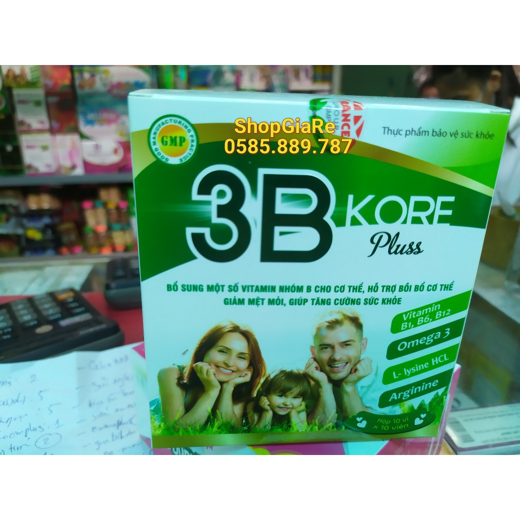 3B kore pluss bổ sung vitamin bồi bổ sức khỏe, nâng cao thể trạng, hỗ trợ kén ăn, người suy nhược, bị lao lực, mất ngủ