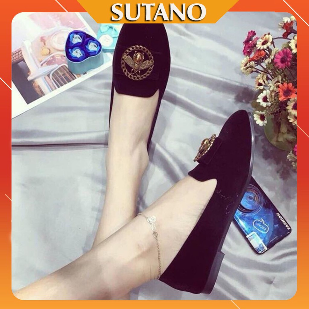 [Sale 50%] Giày nữ bệt lười đính hình ong xích siêu hot