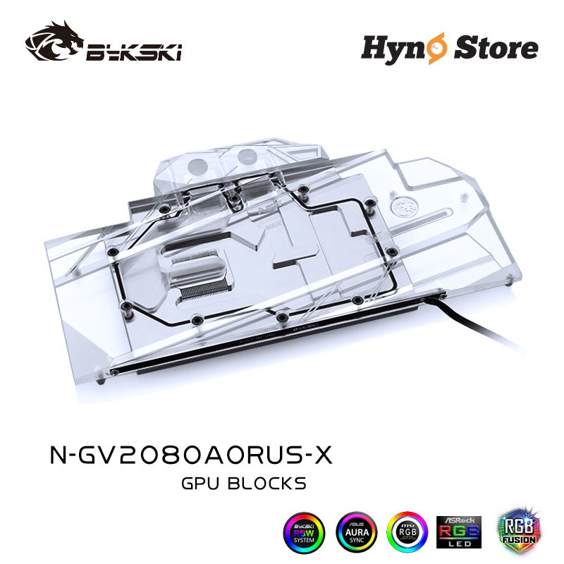 Block VGA Bykski chính hãng N-GV2080AORUS-X dành cho card Giga 2070 2080 Aorus Tản nhiệt nước custom - Hyno Store