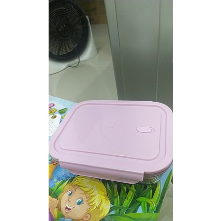 Hộp thuỷ tinh đem cơm 2 ngăn chịu nhiệt, chống tràn mang cơm văn phòng 1000ml