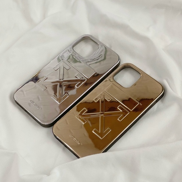 C1613 1615 Ốp lưng silicon bóng in 3D OFF WHITE gold
