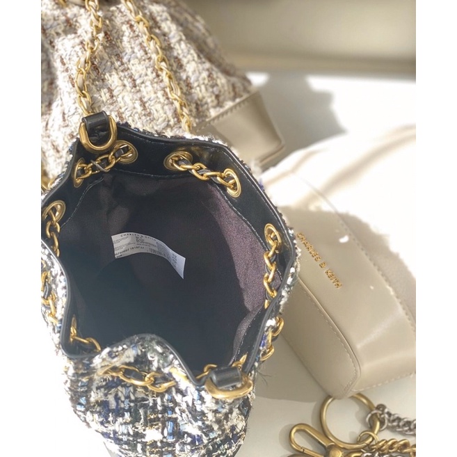 Túi C.N.K dáng hobo dạ sz 18cm