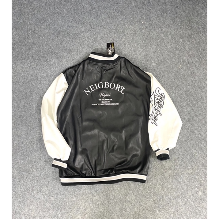 VARSITY JACKET LEATHER - ÁO KHOÁC DA THÊU CHỮ N