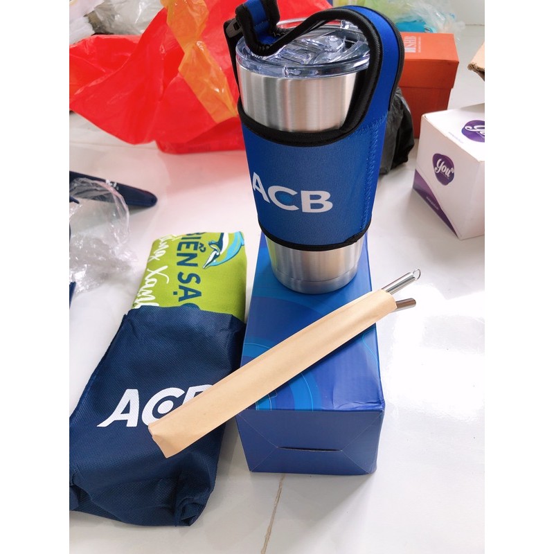 Bộ ly giữ  nhiệt bảo vệ môi trường ACB (quà tặng ACB)