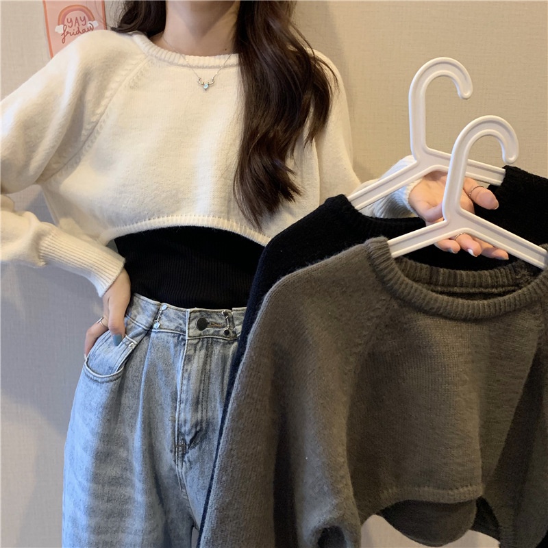 Áo Sweater Dệt Kim Tay Dài Dáng Rộng Cho Nữ