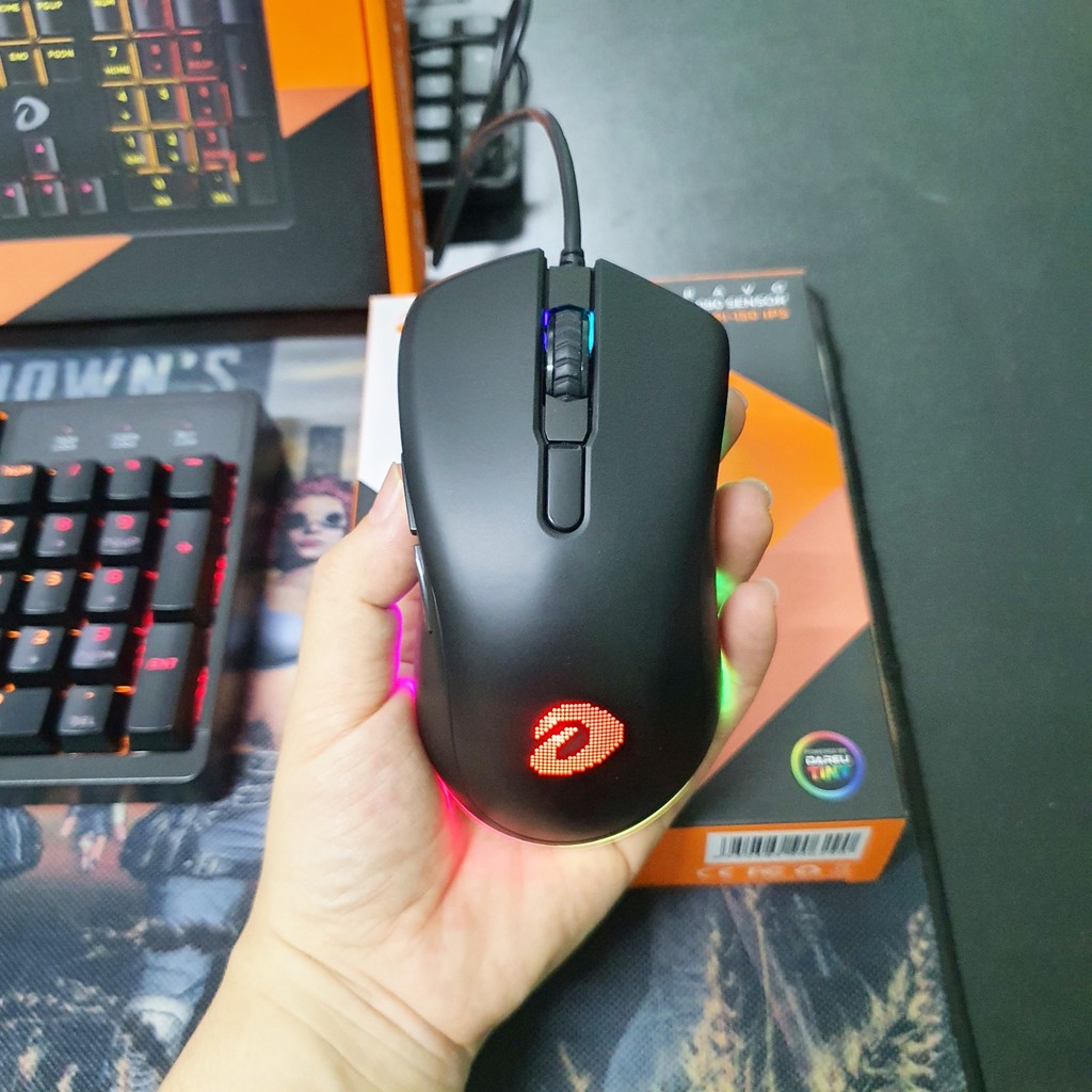 Combo phím chuột gaming Dareu Ek1280s kèm Chuột Em908 và tai nghe Gnet G09 - TẶNG KÈM BÀN DI GAMING 30X70