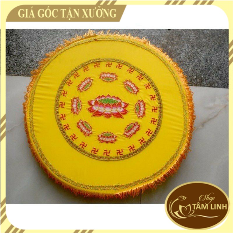 Toạ cụ tròn ngồi thiền thêu hoa sen