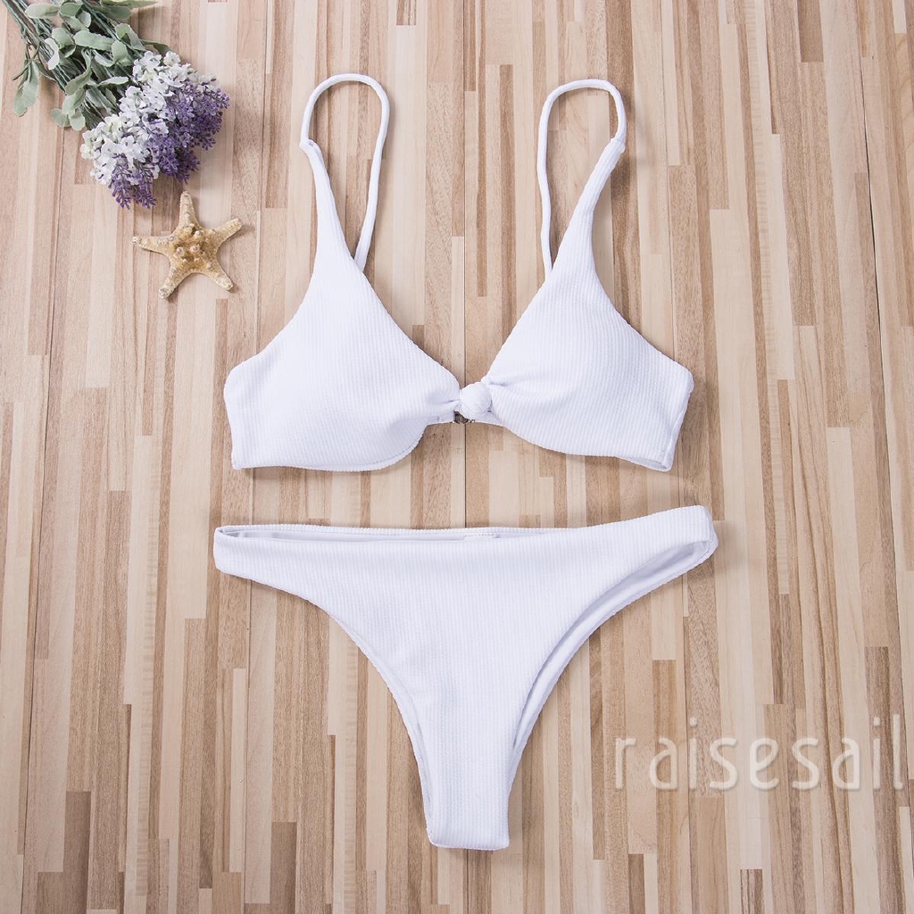 Bộ bikini hai mảnh màu trơn quyến rũ cho nữ | BigBuy360 - bigbuy360.vn