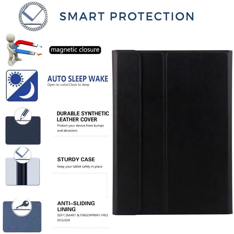 Ốp Bàn Phím Không Dây Cho S4 S5e S6 S7 S7 FE A7 A7 Lite S6 Lite 10.4 A8 Vỏ Bàn Phím Bluetooth Cho Samsung Galaxy Tab A 8.0 10.1 10.5