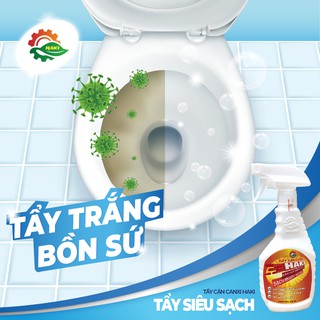 Tẩy trắng bồn sứ, tẩy sen vòi inox, gạch men nhà tắm, tẩy cặn canxi Haki chính hãng chai xịt 500ml