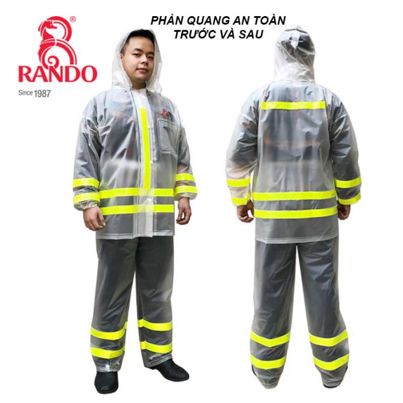 BỘ ÁO MƯA TRONG MÀU PHẢN QUANG_CHÍNH HÃNG RANDO
