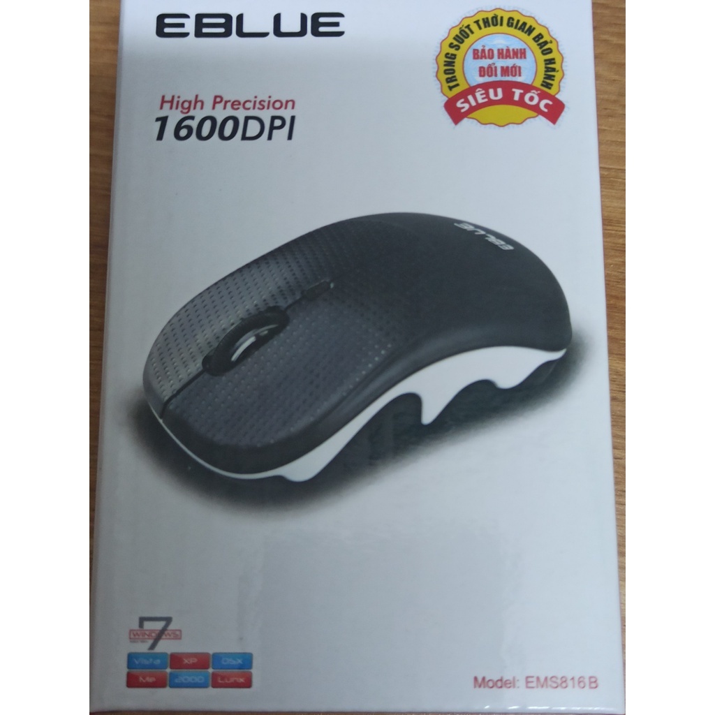Chuột Mouse không dây EBLUE EMS816 Chính hãng (Có pin, 1xAA, Công tắc)