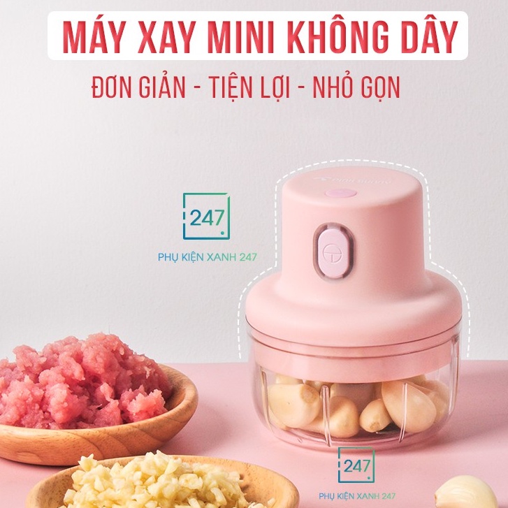 Máy Xay Mini Sạc Điện, Xay Thịt Ớt Hành Tỏi Rau Củ Quả Cầm Tay Siêu Tiện Lợi, Máy Xay Sinh Tố Máy Xay Caffe Xay Ngũ Cốc
