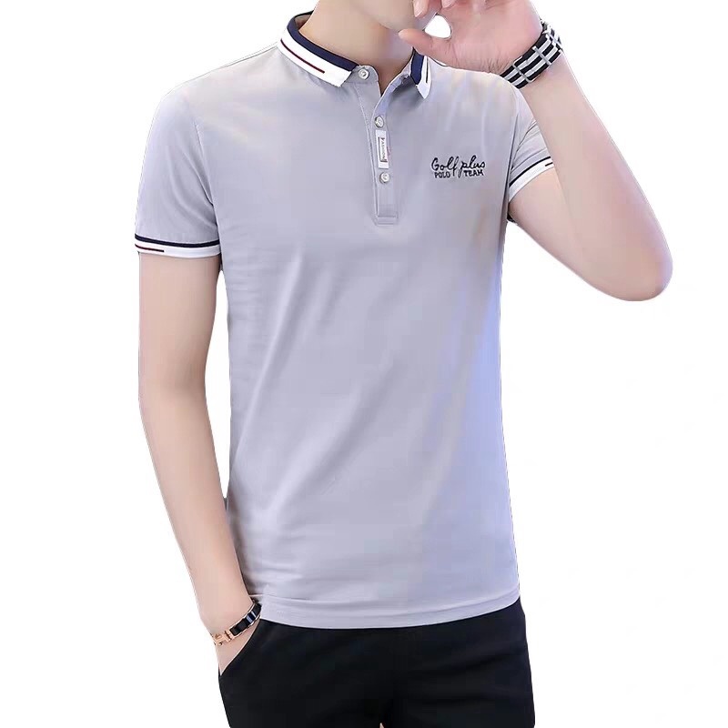 Áo Polo Nam Vải Thun Cotton Thêu Chữ Kí Có Cổ Tay Ngắn NN-0033-tuideocheonguc.com
