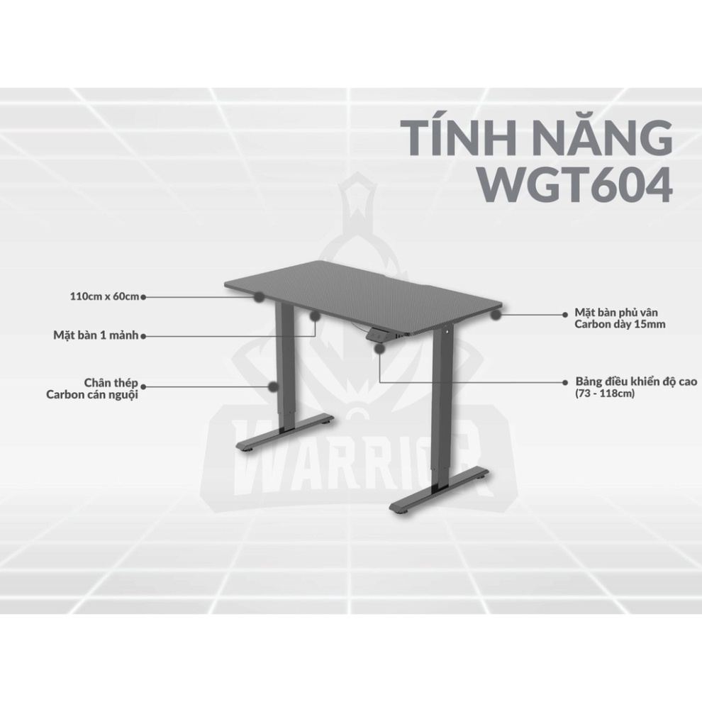 Bàn nâng hạ WARRIOR – Paladin Series – WGT604 có 2 màu Trắng và Đen