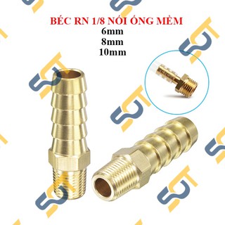 Đầu nối đuôi chuột, búp RN nối ống PU, ren ngoài 1/8 đuôi chuột nối ống mềm đồng thau - GIÁ RẺ